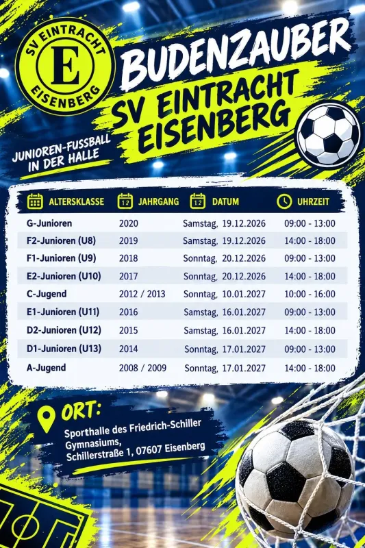 bis auf A- Jugend- Turnier ausgebucht